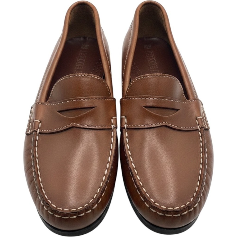 Vintage 90s Dexter Penny Loafers Leather Brown Preppy Size 7.5